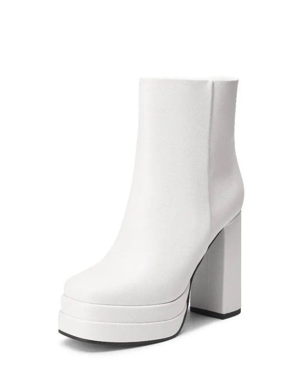Dream Pairs Womens Size 8.5 Platform Moto Boots White Gogo Festival